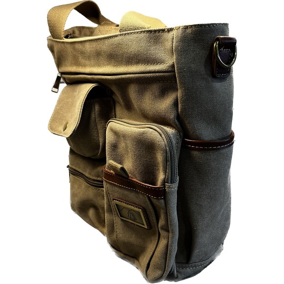 Lt Brown Canvas Shoulder Bag / Tote 14"X14" Excellent Condition - Picture 3 of 13